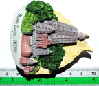 WitnyStore Tiny 3" Mahabodhi Temple Bodh Gaya Bihar India - Miniature Hand Made Resin 3D Asia Landmark Tourist Attractions Decorative Refrigerator Fridge Magnets Collectible Traveler Souvenirs Gifts