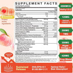 LILICARE Women's & Men's Super Vitamin B Complex Filled Gummies, Methylated w/Omega 3, Magnesium,CoQ10, Ashwagandha,Vitamin C, TMG, Sugar Free - 60 Count (Pack of 2)
