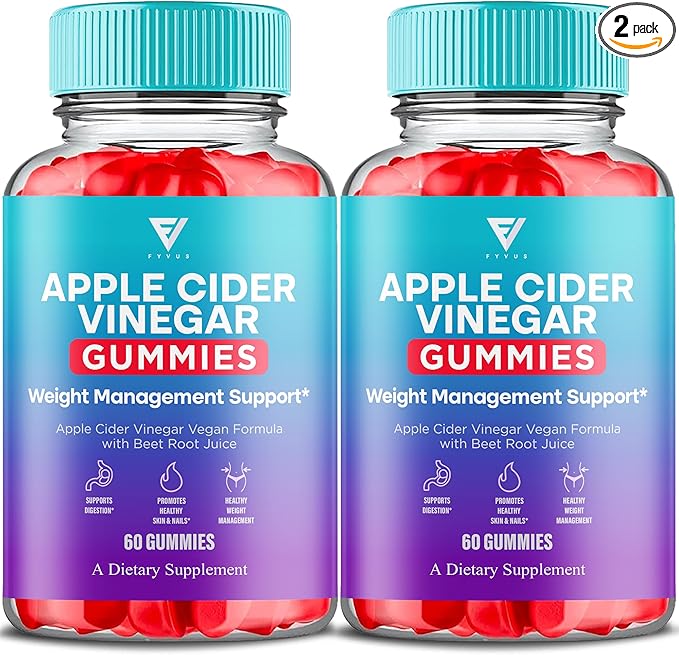 Apple Cider Vinegar Gummies Supplement – Daily Digestive Health & Gut Wellness Support for Women & Men – Vegan ACV Gummies with Apple Cider Vinegar – Non-GMO (2 Pack - 120 Gummies)