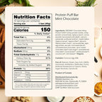 ProMix Protein Puff Bars, 12-Pack - Mint Chocolate- Marshmallow Crispy Treat - Great Tasting & Healthy On The Go Snack - High Protein & Low Calorie - Non-GMO & Free From Gluten, Soy, & Corn