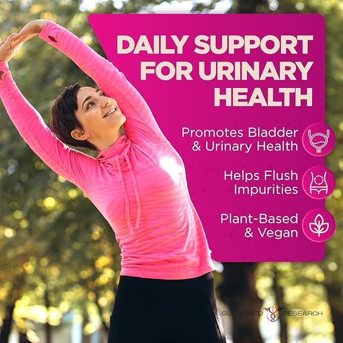 UTI Supplement – Bladder & Urinary Tract Health for Women with D-Mannose, Cranberry, Uva Ursi, Olive Leaf, Marshmallow Root and Oregano – Non-GMO Vegan UTI Pills (120 Capsules)