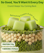 Melon Protein Shake, 15g Protein & 7g High Fiber, Low Sugar, Keto-Friendly Meal Replacement powder with Cookie Crunch & Oat Crunch Balls (7 Packs, 1.41 oz Each)