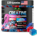 Creatine Monohydrate Gummies 5g (5000mg), Sugar-Free Creatine, Pre-Workout Energy, Veg, Non-GMO, for Men & Women - 120 Count Cherry Flavor with Blueberry Flavor