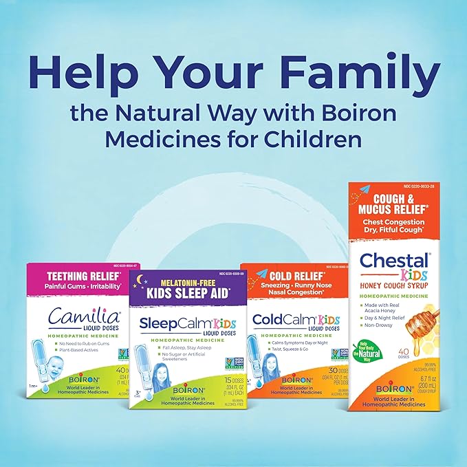 Boiron SleepCalm Kids Liquid Doses Sleep Aid for Deep, Relaxing, Restful Nighttime Sleep - Melatonin-Free and Non Habit-Forming - 15 Count