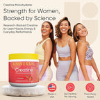 Universal U Creatine Monohydrate for Women - Flavored Creatine Powder, Female Strength, Energy, Lean Muscle Support and Recovery Supplement, No Bloat, No Bulk, 5g Per Serving, 30 Servings, Strawberry