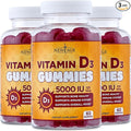 NEW AGE Vitamin D3 5000 IU 125mcg Gummies - Immune Supplement - Non-GMO, Gluten-Free, Dairy-Free, No Gelatin (180 Gummies (Pack of 3))