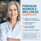 Dr. Tobias Menopause Relief with Black Cohosh, Soy Isoflavones, Don Quai, Hot Flash & Night Sweats Relief for Women, Non-GMO Menopause Supplements for Women, 60 Capsules, 30 Servings