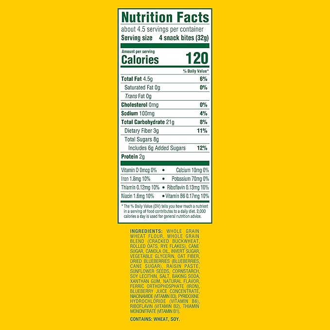 belVita Energy Snack Bites, Blueberry and Sunflower Seed, 5 oz (Pack of 2)