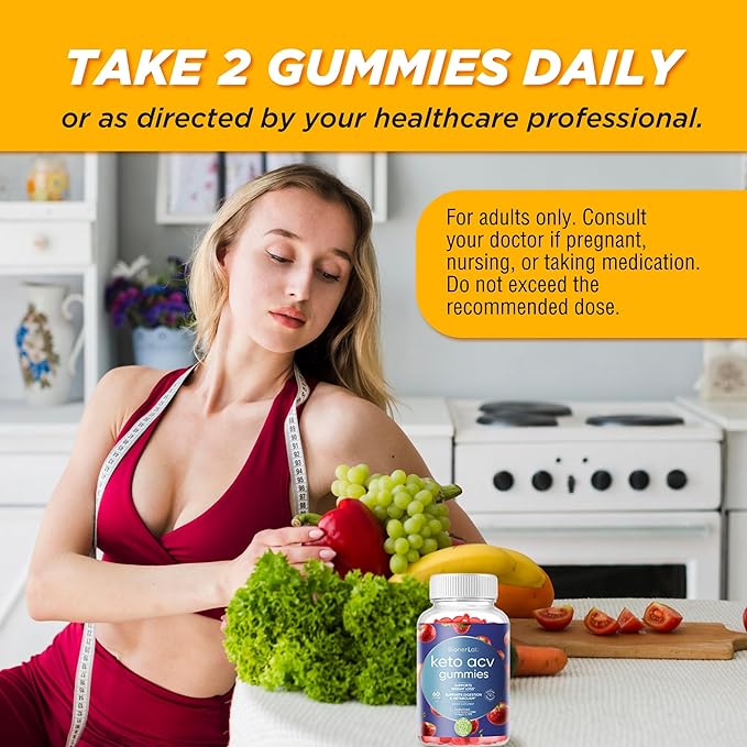BionerLab Keto ACV Advanced Weight Loss Gummies - Apple Cider Vinegar Gummy for Belly Fat Burn - Support Metabolism Digestion Boost - Sugar Free with B12 B6 to Lose Weight & Ketogenic Diet Management