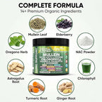 Clean Nutra Mullein Leaf Extract for Lungs Cleanse NAC Supplement Chlorophyll Chlorella Elderberry | Lung Detox for Smokers | Ginger Licorice Astragalus Oregano Turmeric Respiratory Support Capsules