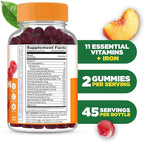 Lifeable Multivitamin with Iron for Adult | 13 Essential Vitamins and Minerals for Men and Women | Great Tasting Naturally Sourced Berry Flavor | Vegetarian Non-GMO | 90 Gummies
