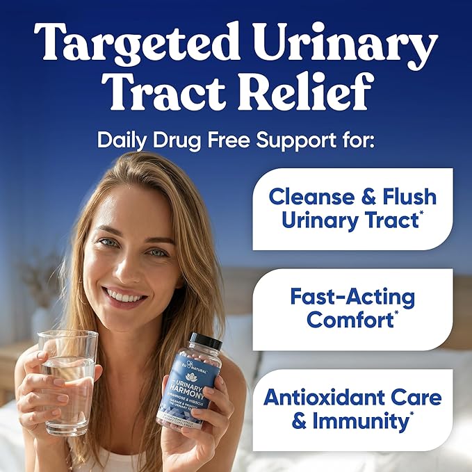 Eu Natural Urinary Harmony D-Mannose Supplement - Urinary Tract Health for Women - Fast-Acting Urinary Cleanse & Flush with Clinical-Strength D-Mannose & Hibiscus - 180 Capsules