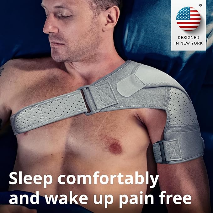 FIGHTECH Shoulder Brace for Torn Rotator Cuff for Men and Women - 2 Sizes - Support & Pain Relief (Gray, Large/X-Large)