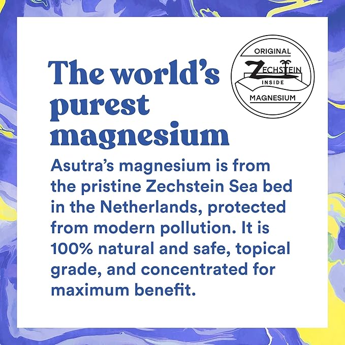ASUTRA Ultra Magnesium Oil Spray with OptiMSM, 4 fl oz - Topical Magnesium, Rapid Absorption, Pure, Odorless and Non-Greasy, Derived from Zechstein Seabed