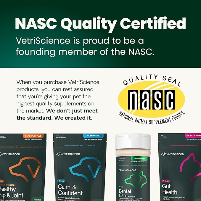 VetriScience Healthy Hip & Joint Chews, GlycoFlex Glucosamine and Green-Lipped Mussel Mobility Support Supplement for Dogs, Promote Play and Protect Joints, Chicken, 60 Count