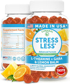 Lunakai USA Made Calm & Stress Relief Gummies – Delicious GABA + L-Theanine Calming Supplement for Adults & Kids – Natural Stress Support, 60ct