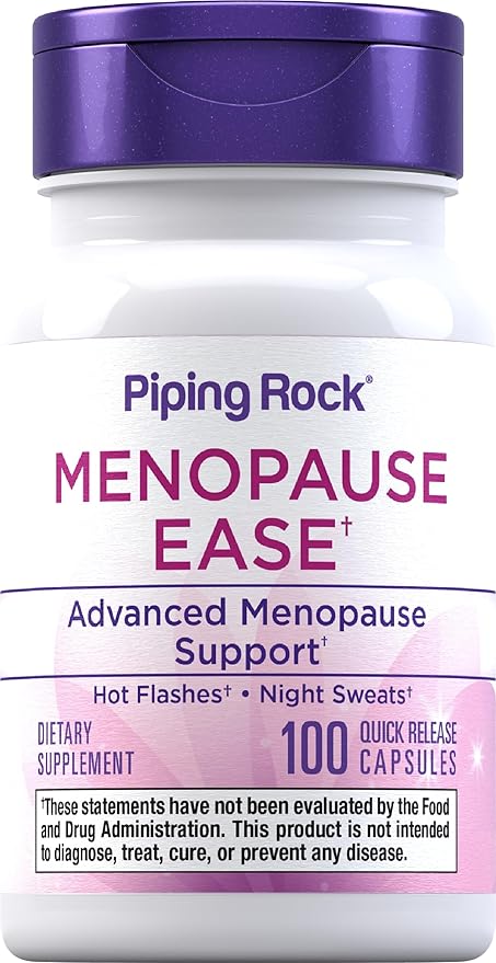 Piping Rock Menopause Ease Supplement | 100 Capsules | Advanced Support for Women | with Black Cohosh and Wild Yam | Non-GMO, Gluten Free