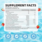 softbear Omega 3 Gummies for Women & Men & Kids Omega 3 Supplements 1200mg Vegan Omega 3 Fatty Acids DHA EPA with Vitamins Support Eye & Brain Health, Sugar Free, Strawberry Flavor 60 Count