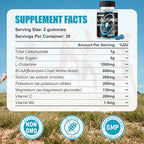 L-Glutamine Gummies 1000mg with BCAA, Potassium, Magnesium & Vitamin C, Muscle Recovery, Endurance Support & Daily Nutrition, Portable Supplement for Men＆Women, Lime Grapefruit Flavor, 60 Count