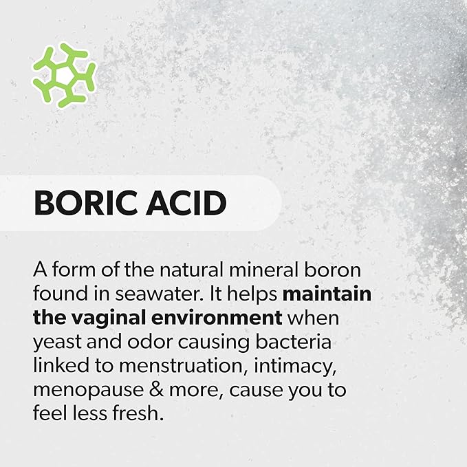 AZO® Boric Acid Vaginal Suppositories for Women, Helps Support Odor Control with Clinically Studied Boric Acid, Non-GMO, 30 Count