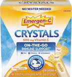 Emergen-C Crystals, On-the-Go Emergen-C Immune Support Supplement with Vitamin C, B Vitamins, Zinc and Manganese, Orange Vitality - 56 Stick Packs