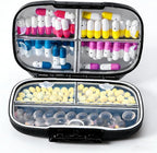 ZeehoTravel Pill Organizer Weekly with Double Lock, 7-Day Large Capacity Medicine Case, Waterproof with Triple Protection, 7 Compartments,Airtight Daily Container with Labels for Vitamins/Supplements