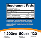 Nutricost Calcium with Vitamin D, 240 Tablets - Calcium (1200mg) Vitamin D (50mcg) Per Serving - Non-GMO, Gluten Free