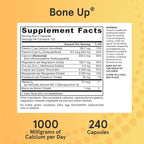 Jarrow Formulas BoneUp for Bone Density - Vitamin D3 and K2, Calcium Support, 240 Capsules, Provides Skeletal Nutrition, Up to 40 Days Supply