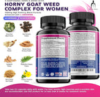 Libido Booster for Women Fast Acting with Horny Goat Weed - Female Desire Pills with Maca Root, Tribulus Terrestris, Ginseng and Hornygoatweed Women - Hormone Balance, Made in USA (60 ct)