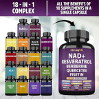 NAD Resveratrol Supplement for Women & Men. Support Cellular Health, Energy + Healthy Aging. Advanced Formula, Plus Third-Party Lab Tested in USA (120 Capsules)