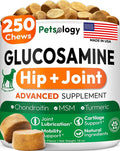 Glucosamine for Dogs - 250 Chews with Chondroitin - Hip and Joint Supplement with MSM - Turmeric - Omega 3 - Joint Pain Relief - Advanced Support for Dog Health - For Large, Medium & Small Breeds