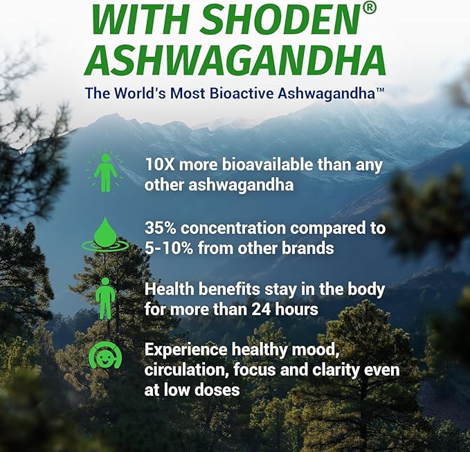 1 Body Ashwagandha Complex Supplement, Focus and Energy Support, 120 Vegan Capsules