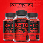 Atlantis Nutrition Keto ACV Gummies for Weight Loss - Supports Digestion, Weight Loss, Detox & Cleansing - Apple Cider Vinegar Gummies Formulated with 1000MG ACV Per Serving - 90 Count