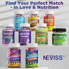 NEVISS Multivitamin for Women Gummies with Magnesium Glycinate 400mg, Calcium D3K2, Hydrolyzed Collagen Gummy for Night Renewal/Sleep, Antioxidant, Relax, Bone, Womens 18 30 40 50 60 70+ Daily Vitamin