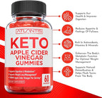 Atlantis Nutrition Keto ACV Gummies for Weight Loss - Apple Cider Vinegar Gummies Formulated to Support Advanced Weight Loss, Digestion, Detox & Cleansing, Made with 1000MG ACV Per Serving - 60 Count