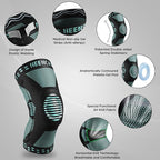 NEENCA Professional Knee Brace for Pain Relief, Medical Knee Support with Patella Pad & Side Stabilizers, Compression Knee Sleeve for Meniscus Tear, ACL, Joint Pain, Runner, Workout (Emerald, Large)