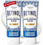 LilyAna Naturals Retinol Cream - Anti-Aging Moisturizer for Face & Neck, Made in USA, Wrinkle Reduction - 1.7oz, 2 Pack