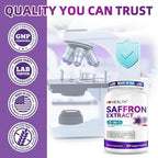 Saffron Supplement – 88.5mg with Magnesium Glycinate, Ashwagandha & L-Theanine for Stress Relief, Calm Mood & Emotional Balance – Made in USA – 60 Capsules