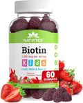 Kids Biotin Gummies for Hair Growth Support - Biotin 5000mcg Kids Hair Skin & Nails Gummies for Boys and Girls - Vegetarian Gluten Free Vitamin B7 - Hair Nails & Skin Vitamins (60 Count)