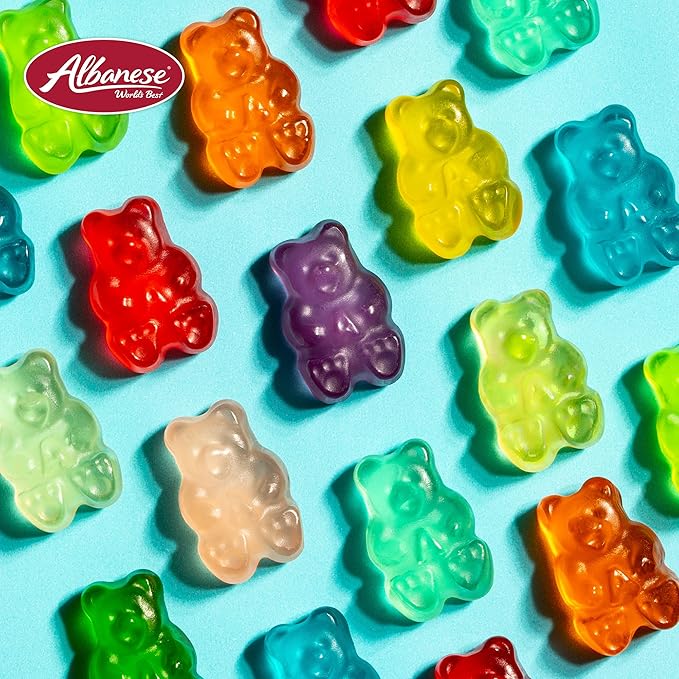 Albanese World's Best 12 Flavor Gummi Bears, 36oz Bag of Candy, Soft & Chewy Candy Snacks, Fruity Flavor Assortment