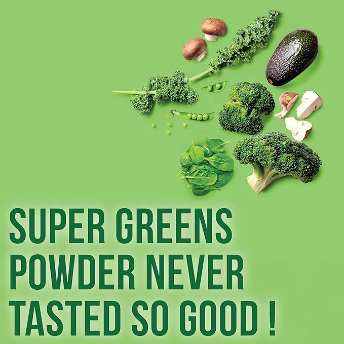 Country Farms Organic Super Greens Natural Flavor, 50 Organic Super Foods, Packed with Fiber, USDA Organic Drink Mix, Fruits, Vegetables, Mushrooms & Probiotics, Supports Energy, 6g Fiber