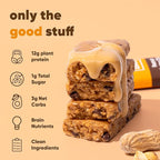 IQBAR Clean Plant Protein Bars - Peanut Butter Chip - 24 Count - Keto, Vegan, High Fiber, Gluten and Dairy Free, Low Sugar Snack - Brain and Body Nutrients for Focus, Energy, Meal Replacement