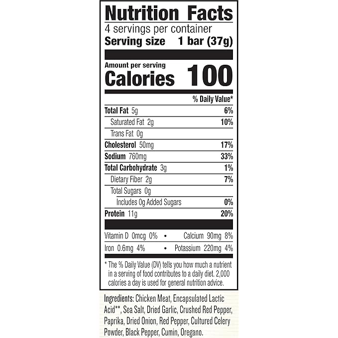 EPIC Bars, Chicken Sriracha, Keto and Paleo Friendly, Whole30 Approved, Gluten Free, 12 Count, 15.6 oz