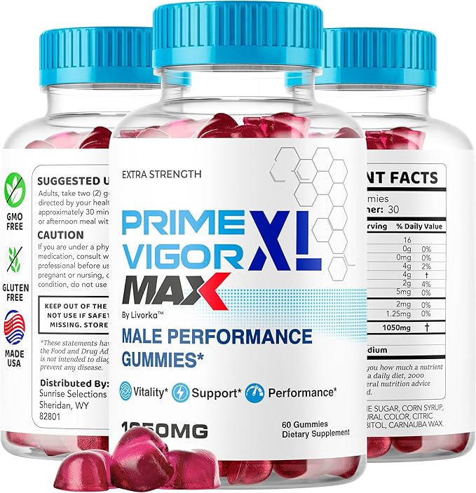 (2 Pack) Prime Vigor XL Max - PrimeVigor XL Max Gummies for Men - Maximum Strength, Prime Vigorxl Male Gummys, PrimeVigorMax Advanced Formula, PrimeVigorGummies Supplement, 120 Gummies for 2 Months
