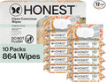 The Honest Company Hypoallergenic Multi-Use Baby Wipes for Sensitive Skin, Sunburst, 864 Count