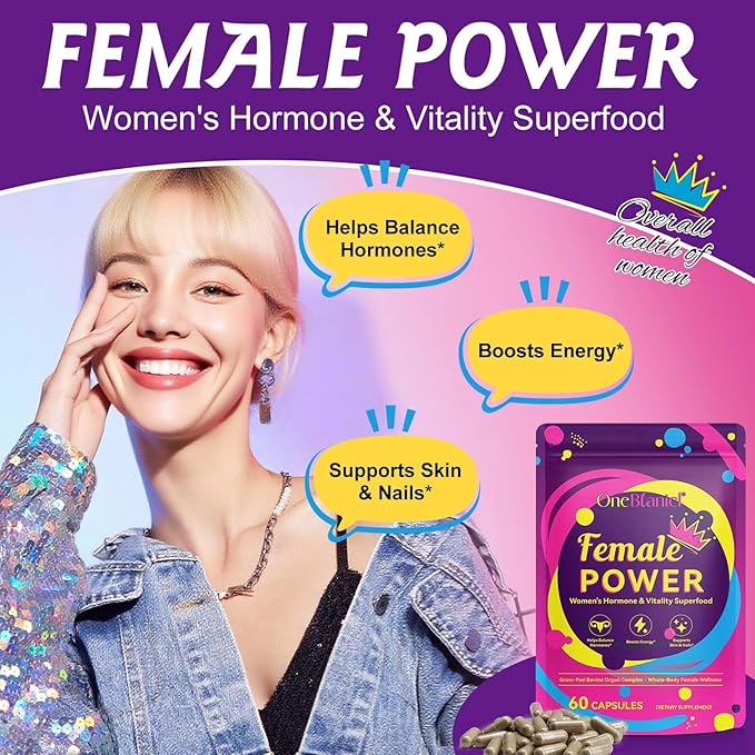 Beef Organ Supplement for Women, Natural Grass Fed Beef Liver Capsules,Supports Feminine Hormone Balance, Menstruation, Immunity, Skin, Collagen, B12, Energy & Wellness - 60 (2)