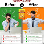 Caffeine Candy - Popping Energy Candy Crystals, 100mg Caffeine, L-Theanine & B12 - Fast Energy, No Drink Needed - Coffee Alternative 40-Pack Variety (Cherry Berry & Pineapple Mango)