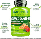 NATURELO Glucosamine Chondroitin MSM with Boswellia and Vitamin C - Supplement for Joint Comfort, Mobility, and Strength - 120 Capsules (Pack of 2)