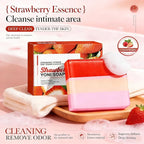 Feminine Cleansing Bar for Women, Yoni Bar, Ph-Balanced Formula, Remove Odor, Moisturize&Soften, Clean &Gentle Ingredients, Strawberry Scent, Velvety Texture for Daily Intimate Hygiene, Red