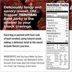 Old Trapper Beef Jerky, Teriyaki 8 Ounce Individual Pack, Tender Meat Snack for Lunches or Between Meals, 11 Grams of Protein, Zero Grams of Fat, and 70 Calories per Serving (Pack of One)